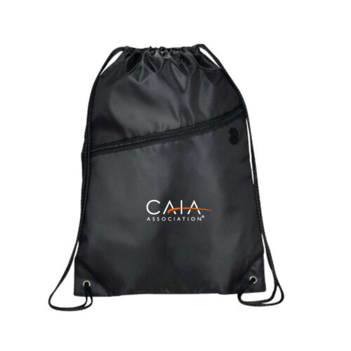 CC - Robin Drawstring Polyester Bag with Front Zipper Pocket Thumbnail